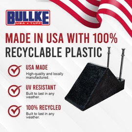 bullke USA Made Plastic Pipe Chocks with Nails - 5" Size - Durable, 100% Recycled Plastic - Ideal for Securing Pipes, Heavy Duty, Eco-Friendly, Long-Lasting, Construction (1)