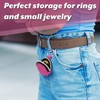 Portable Ring Organizer Case with Keychain, Traveling Ring Holder Storage