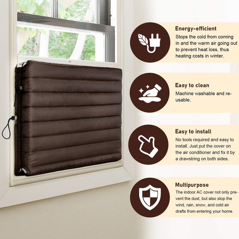 FORSPARK Indoor Air Conditioner Cover, AC Covers for Inside with