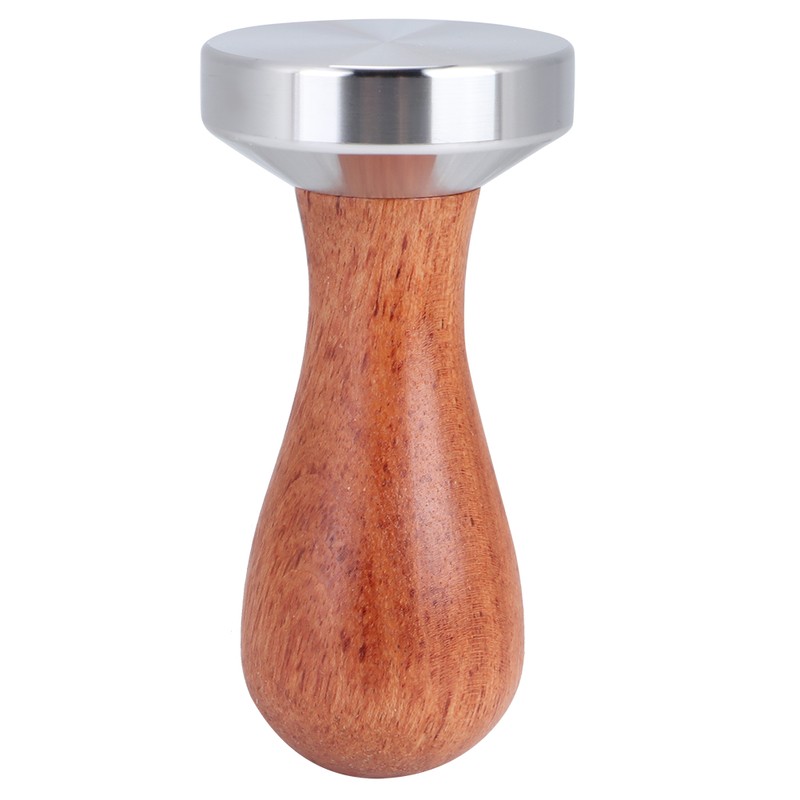 Stainless Steel Manual Coffee Powder Flat Tamper with Wood Handle
