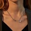 Paperclip Chain Necklace for Women Safety Pin Pendant Choker Necklace