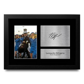 HWC Trading FR A4 Leonardo DiCaprio Catch Me If You Can Gifts Printed Signed Autograph Picture for Movie Memorabilia Fans - A4 Framed