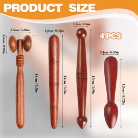 Eowppue Wooden Massage Stick Set - Premium Acupressure Rod & Trigger Point Massager, Fascia Rod - Ideal Physiotherapy Accessory and ASMR Trigger Point Pusher
