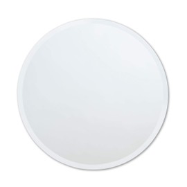 Better Bevel Frameless Round Mirror, 18" Diameter Circle Bathroom Wall Mirror w/Beveled Edge