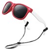 RIVBOS Kids Sunglasses for Girls Boys with Strap Polarized UV