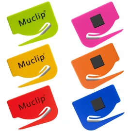 Muclip 6 Pack Magnetic Letter Opener Kit - Safety Envelope Slitter with Hidden Blade & ABS Grip,6 Colors Envelope Opener for Letter,Mail,Packages,Office,Home (Includes 6 Magnetic Stickers)