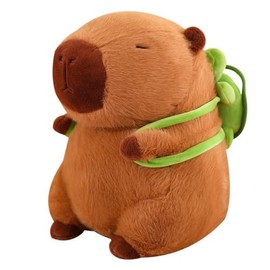 Cute Capybara Plushies, Water Pig Plush Toy, Capybara Plushie Dolls, Capybara Plush Toy, Capybara Plush Toy, Capybara with Turtle Backpack, Plush Capybara Figure, Stuffed Toy Cushion (55 cm)