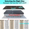 SIHAIAN 18x24Ft Rectangular Pool Cover with Side Storage for Oval