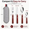 SNAILBREAD Portable Travel Utensils with Case, 4-Piece Stainless Steel Silverware