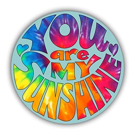 You are My Sunshine Rainbow Tie Dye Sticker Vinyl Decal for Auto Cars Trucks Windshield Laptop RV Camper