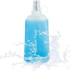 250ML Soft Flask Running Water Bottles,foldable water bottle,TPU Collapsible Running Hydration Flask for Hydration Pack Hiking Cycling Climbing