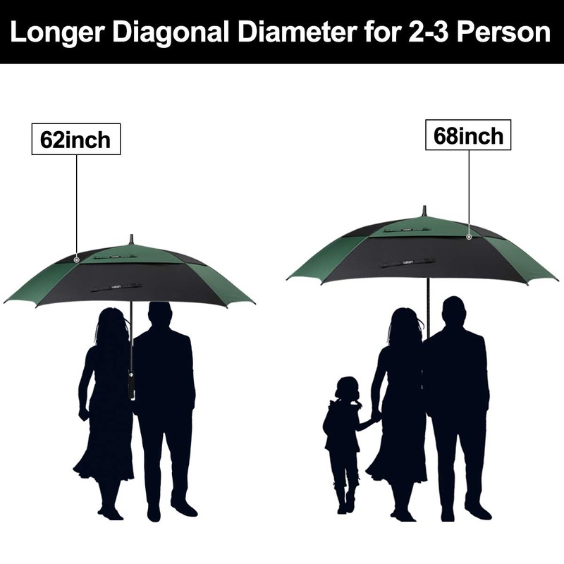 G4Free Extra Large Golf Umbrella 68 inch Square Vented Windproof