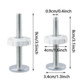 Pressure Screws for Children's Gate, Pack of 8 Threaded Spindle Rods Screws, M10 Clamping Screw, Holder Stair Safety Gate for Door Safety Gate Baby Pet Stair Gate (90 mm)