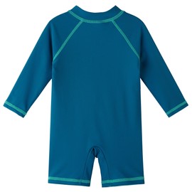 XFGIRLS - Traje de baño para bebé y niño, protección solar UPF 50+, una pieza para playa, Fullzipper Darkgreendinosaurio, 5-6 Años