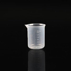 Scientific Cup Set Measuring Cylinder Lab Plastic Graduated Jug Bottles for Lab Grip Low Shape with Printed Scale 150ml