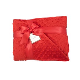 MEG ORIGINAL Red Baby Crib/Nursery Blanket Made of Heavenly Soft Minky Dot Material