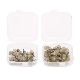 Fishing Swivel Connector, 40Pcs Carp Bait Cage Hair Rig Stop Beads Fishing Tackle Accessories Fishing Barrel Swivels Stainless Swivels for Fishing Tackles