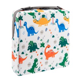 Holdfiturn Toddler Booster Seat with Straps Baby Kid Infant Demountable Adjustable Washable Portable Dining Chair Pad Chair Increasing Cushion White Dinosaur
