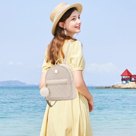 I IHAYNER Girls Mini Leather Backpack Purse Cute Small Backpack Fashion Backpack for Women, White