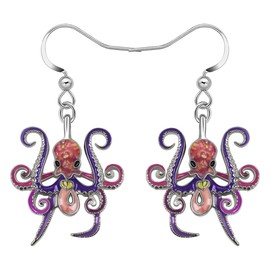 RAIDIN Cute Enamel Alloy Ocean Animal Creative Seahorse Shark Whale Jellyfish Octopus Dolphin Hypoallergenic Dangle Earrings for Women Girls Fashion Sea Animal Jewellery for Gifts Birthday Charms,