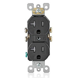 Leviton T5820-E, 20 Amp Tamper-Resistant Duplex Outlet, Black