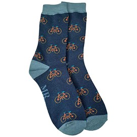 Purple Possum® Mens Socks Bike Cycling Bicycles Novelty Fun Bikes Bamboo Cotton Blend UK Shoe Size 7-11 (Navy Blue)
