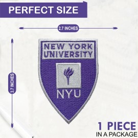 Unbranded New York University Logo Iron On Patch-Sew Patch-Embroidered Patch 2.7" x 3.7"