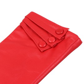 Women Nappa Leather Gloves Nappaglo Warm Lining Winter Button Decoration Imported Leather Lambskin Driving Gloves (Non-Touchscreen)