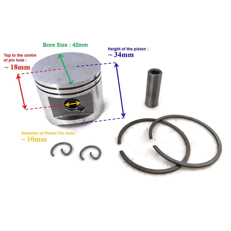 ITACO Piston Kit Ring Set Pin Clip Assy 1123-030-2002 for