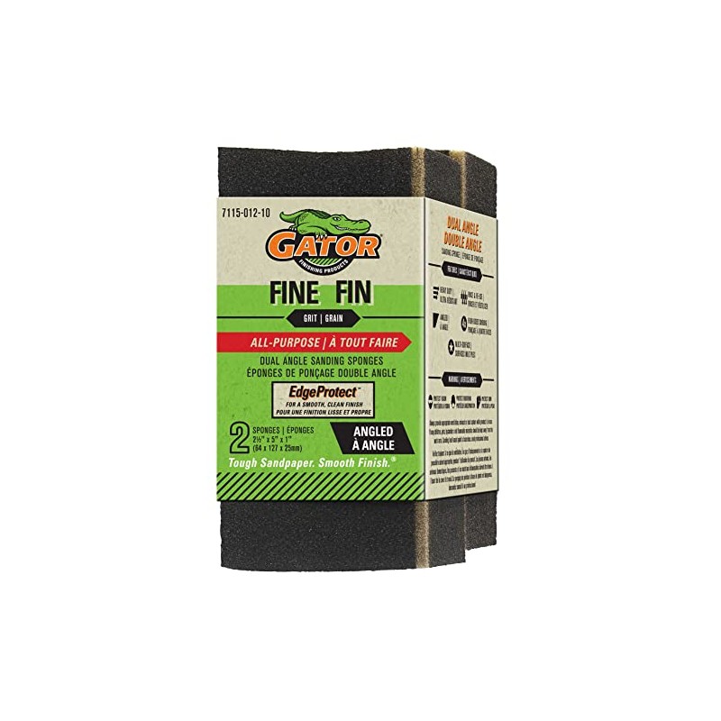 GATOR EdgeProtect, Dual-Angle Sanding Sponges, 120 Grit, Bulk Sheets