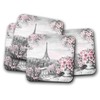4 Set - Pretty Eiffel Tower Coaster - Paris France