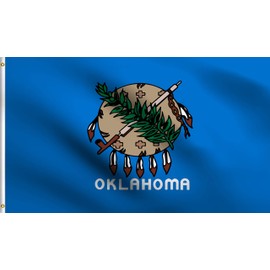 DMSE Oklahoma State Flag 2X3 Ft Foot 100% Polyester 100D Flag UV Resistant (2' X 3' Ft Foot)