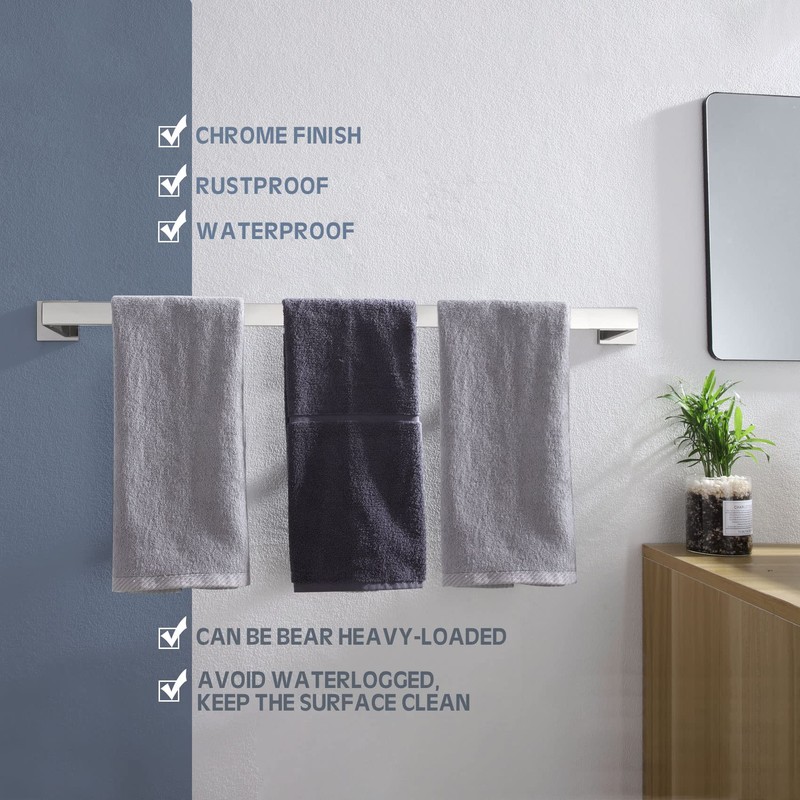 KOKOSIRI 32-Inch Single Towel Bar, Bathroom Kitchen Towel Holder, Wall