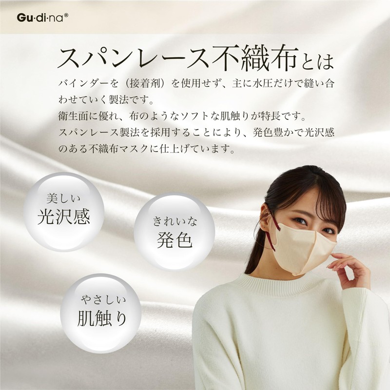 Aoyama Tsusho Gdina Spunlace Non-Woven Fabric 3D Mask Eccle Beige