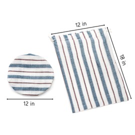 Elsjoy Set of 2 Linen Bread Bags with Bowl Covers, 18 x 12 Inch Reusable Linen Bread Storage Bag for Homemade Bread, Large Linen Sourdough Bag with Plastic Lining for Loaf, Artisan Bread