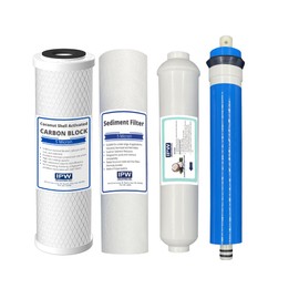 4 Pack of filters including 50 GPD Membrane w/ 1/4" JG QC by IPW Industries Inc.
