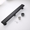 AVSIILE Linear Shower Floor Drain, Black 24 Inch 304 Stainless