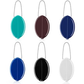 Monedero de goma para monedero, 6 piezas, ovalado, colorido, con cadena, para hombres y mujeres, viajes, multiuso, Color oscuro