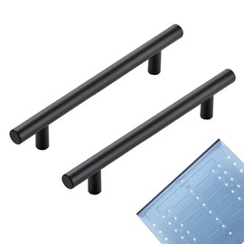 JOY DECOR 15 Pack 7.38 inch Cabinet Pulls Matte Black Cabinet Pulls 5 inch Hole Center Stainless Steel Cabinet Handles Kitchen Cabinet Handles with Template