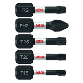 BOSCH ITV105 5 pc. Impact Tough 1 In. Screwdriving Bit Set