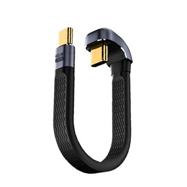 Kework 40Gbps USB Type C Cable, Straight Male to U Shape Male USB C Cable, 240W PD QC Cord for Thunderbolt 4/3, 8K@60Hz, 0.39ft