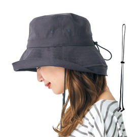 HAT MIKKE Women's Hat, Hat, 8 Colors, Foldable, UV Protection, 100% Light Blocking, Cool to Touch, Includes Chin Strap, gray (dark gray)
