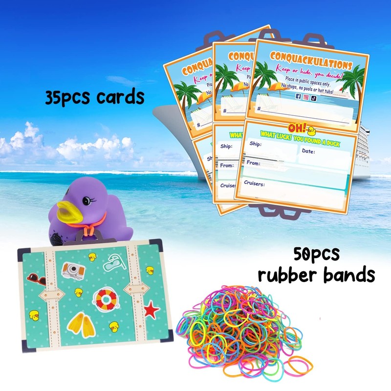 FELYC Duck Tags, Suitcase Cruising Duck Ducking Games Card, 35