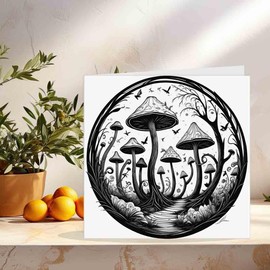 Gothic Toadstools Greeting Card Mushrooms 145 x 145mm