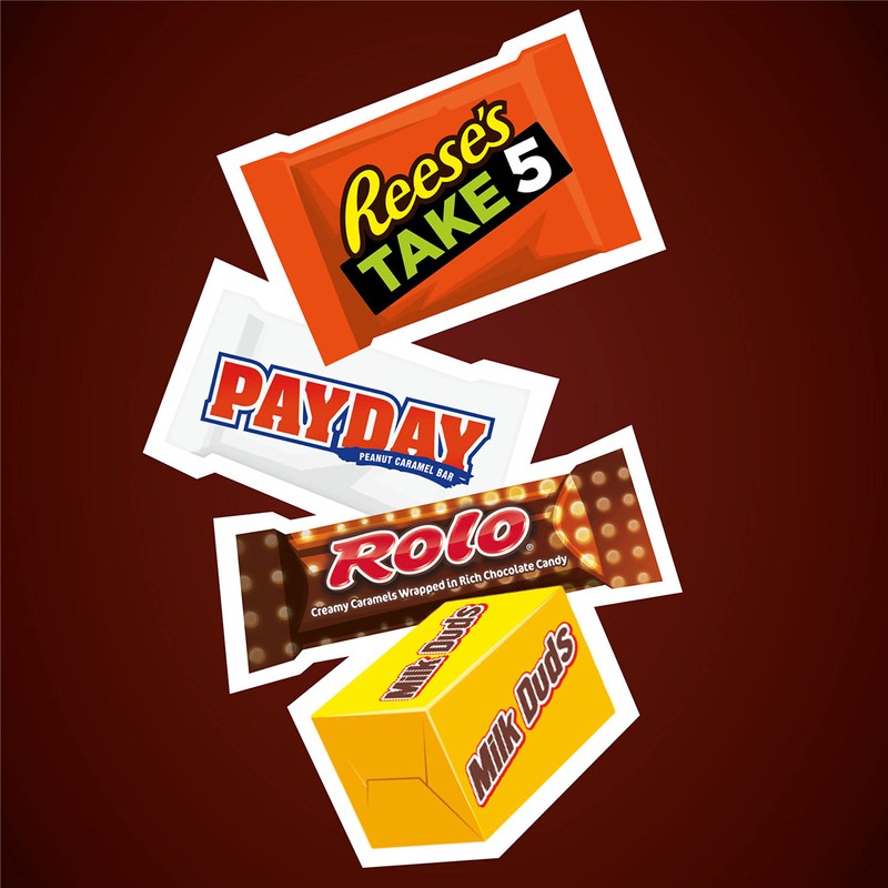 Hershey Assorted Caramel Flavored Snack Size, Candy Party Pack, 32.08