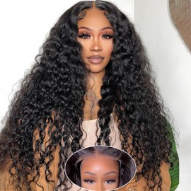Wear And Go Glueless Wigs Human Hair Pre Cut 13x4 Deep Wave Lace Front Wigs Human Hair Pre Plucked For Beginners Upgraded Curly Human Hair Wigs For Black Women Natural Hairline(26 Inch)