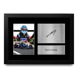 HWC Trading FR A4 Pierre Gasly Alpine Gifts Printed Signed Autograph Picture for F1 Formula 1 Racing Fans - A4 Framed