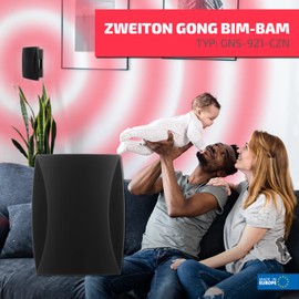 SUNDI Doorbell Doorbell Front Doorbell Wired Dual Sound 230 V Bim Bam Black GNS-921