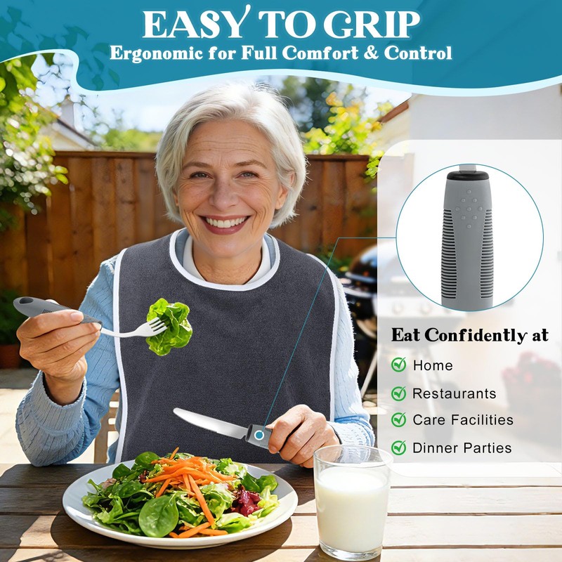 6 Pcs Adaptive Utensils Set, Weighted Utensils for Hand Tremors,
