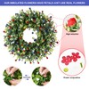 KuiMen Patriotic Wreath， with American Flag Bow, 4th of July